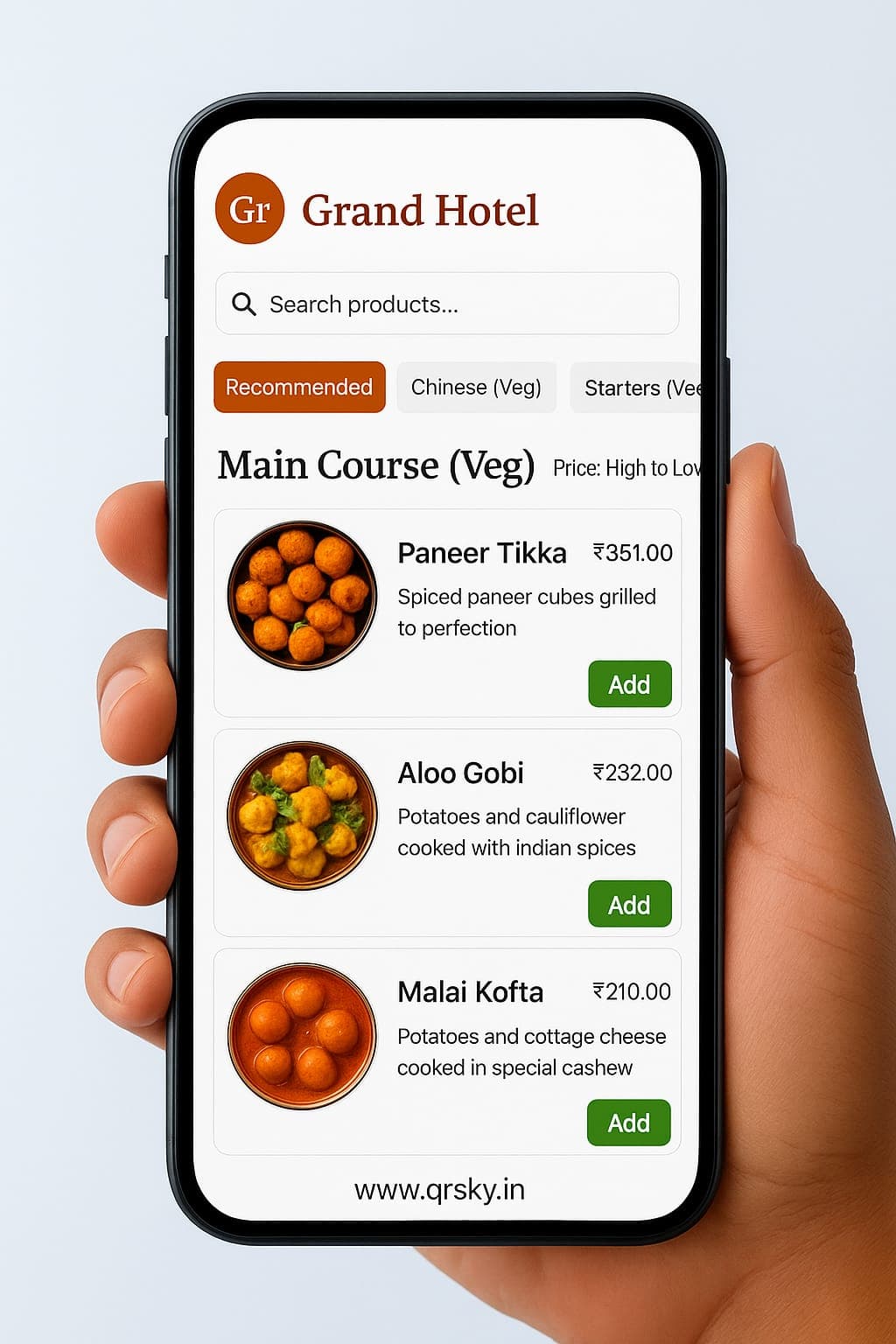 Smart Digital Food Menu QR